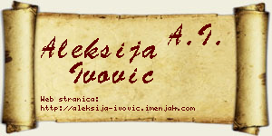 Aleksija Ivović vizit kartica